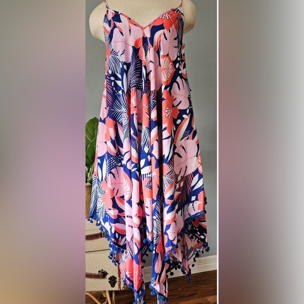 GOA Floral Pink and Blue Swim Coverup